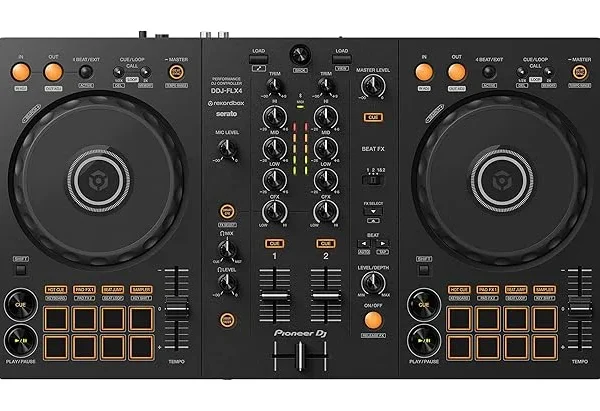 Pioneer DJ DDJ-FLX4 2-deck Rekordbox and Serato DJ Controller - Black